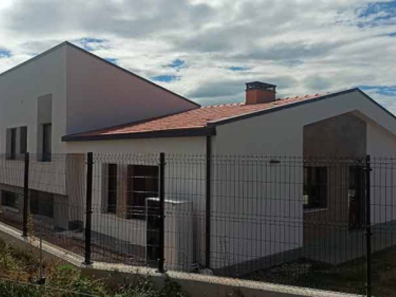 Tejado a dos aguas de chalet